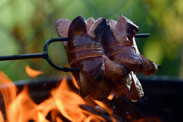 danger food on the campfire