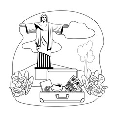 Isolated christ redemeer landmark design