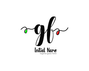 G F GF Initial brush color logo template vetor