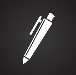 Writing related icon on background for graphic and web design. Simple illustration. Internet concept symbol for website button or mobile app.