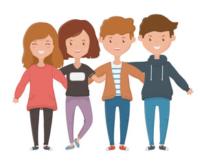 Obraz premium Girls and Boys Friendship design