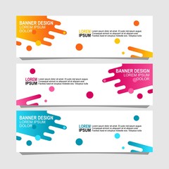 abstract banner design with three color choices,can be use for, landing page, website, mobile app, poster, flyer, coupon, gift card, smartphone template, web design