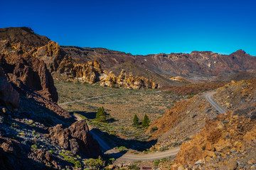 interesting rock formations in the Teide National Park in Tenerife