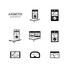 Avometer - vector icon set.