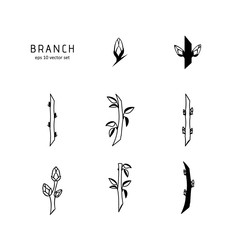 Branch - vector icon set on white background.