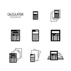 Calculator - vector icon set on white background.