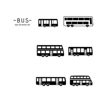 Bus - vector icon set.