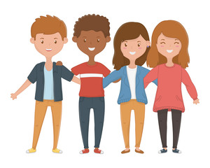 Obraz premium Girls and Boys Friendship design