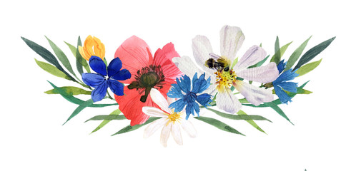 Flower composition. Watercolor illustration.