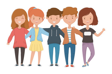 Obraz premium Girls and Boys Friendship design