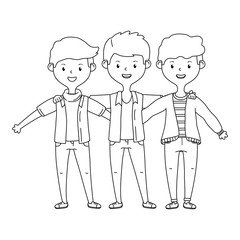 Teenage friends design vector illustration