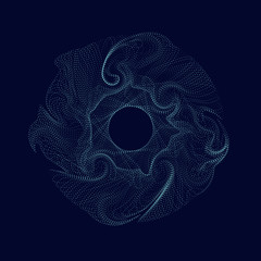 Modern vector illustration with blue particles on a dark background.