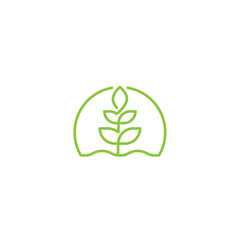 Abstract Simple Elegant Leaf Logo design vector template linear style. leaf line icon set - Vector