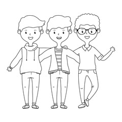 Teenage friends design vector illustration