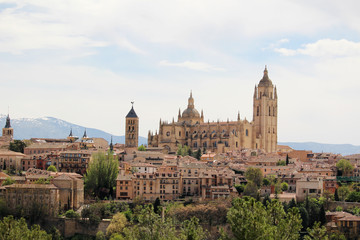 Fototapeta premium View to the center of Segovia, Spain