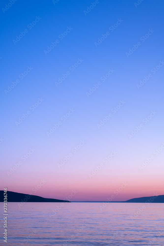 Wall mural sea and sky after sunset on the island of cres