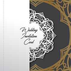 wedding invitation card paper cut design