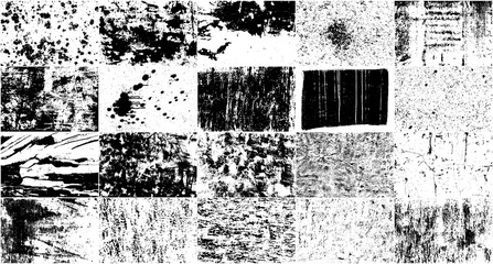 Vector Set Grunge Design Elements. Black And White Noise. Overlay Grainy Texture. Illustration, Eps 10. - obrazy, fototapety, plakaty