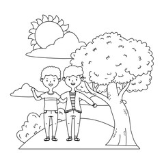 Teenage friends in park design