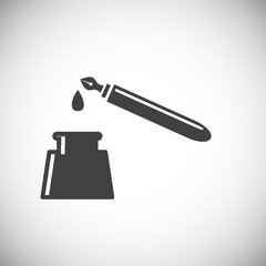Writing related icon on background for graphic and web design. Simple illustration. Internet concept symbol for website button or mobile app.