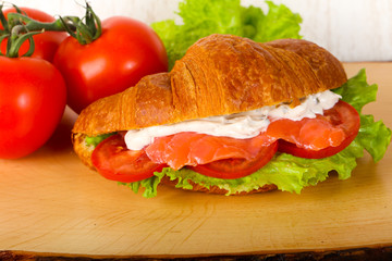 Croissant with salmon