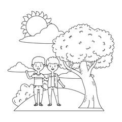 Teenage friends in park design