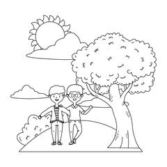 Isolated teenager boy cartoon design