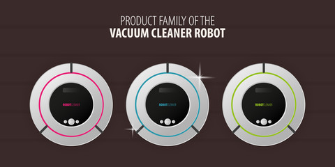 Robot vacuum cleaner on wooden floor. Smart Technologies.