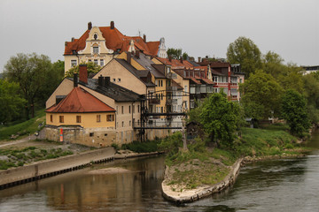 Fototapeta na wymiar Regensburg, Unterer Wöhrd (Donauinsel)