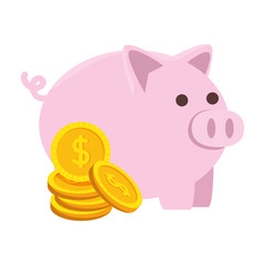 piggy savings with coins money