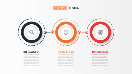Timeline infographic design vector and marketing icons with 3 options.  Vector template.