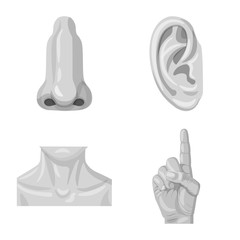 Vector illustration of human and part symbol. Collection of human and woman stock symbol for web.