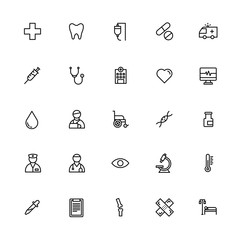 Fototapeta premium Medical Icon set in line style for your website, presentation, hospital sign and other purpose