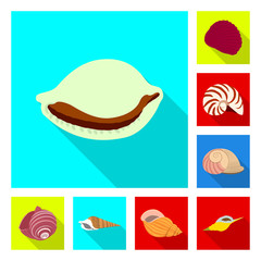 Vector design of animal and decoration sign. Collection of animal and ocean stock vector illustration.