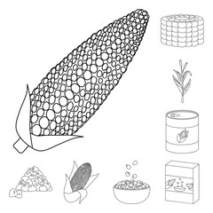 Vector illustration of farm and crop symbol. Collection of farm and nutrition stock symbol for web.