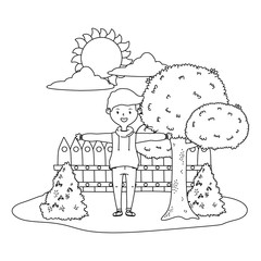 Isolated teenager boy cartoon design