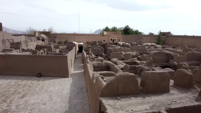Ruins of Rayen Castle Walls are Panned Below.
