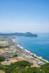 Fototapeta premium Coastline of Higashikagawa city in the seto inland sea ,Shikoku,Japan