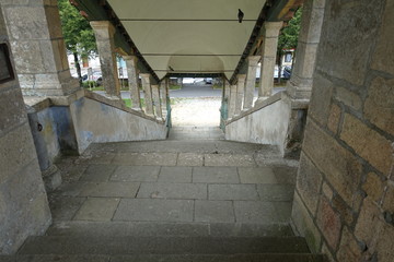 Background stone stairs top view