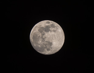 zoomed of full moon in a night sky