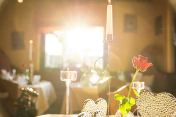 a very nice romantic table decoration with sun