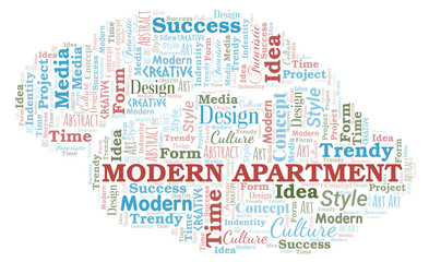 Modern Apartment word cloud. Wordcloud made with text only.