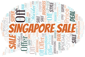 Fototapeta premium Singapore Sale Word Cloud. Wordcloud Made With Text.