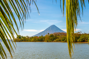 View at the Conception Volcano with Nicaragua lake at the Ometepe Island - Nicaragua