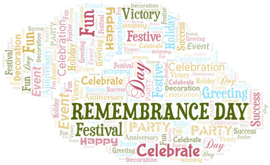 Remembrance Day Word Cloud. Wordcloud Made With Text.