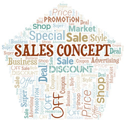 Sales Concept Word Cloud. Wordcloud Made With Text.