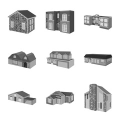 Vector design of architecture and estate logo. Collection of architecture and housing stock vector illustration.