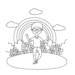 Isolated teenager boy cartoon design