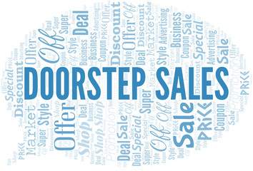Doorstep Sales Word Cloud. Wordcloud Made With Text.