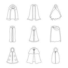 Vector design of robe and garment icon. Collection of robe and cloth stock vector illustration.
